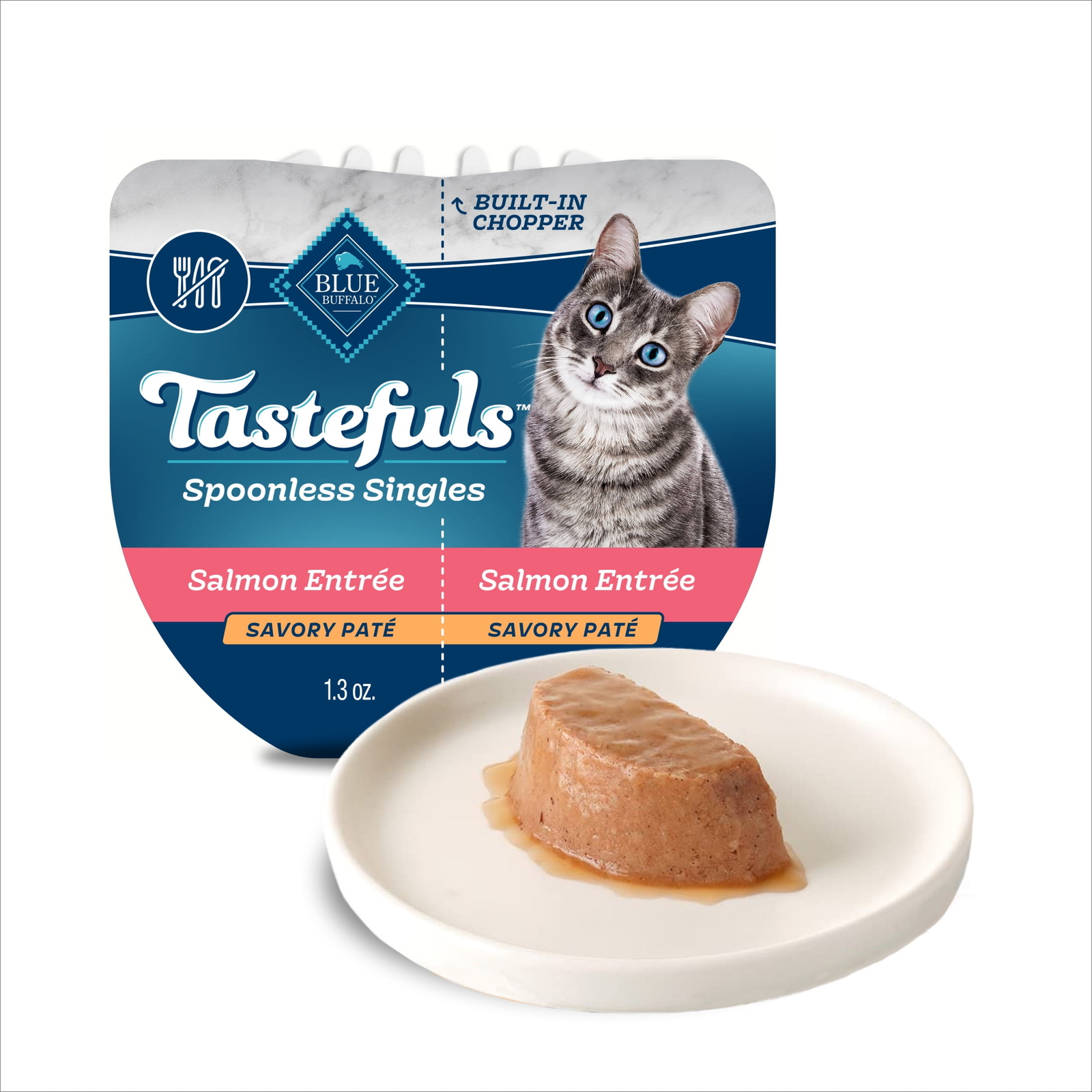 (6 pack)Tastefuls Spoonless Singles Salmon Pate Wet Cat Food for Adult Cats