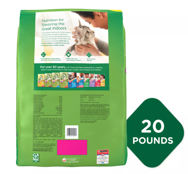 (3 pack) Purina Cat Chow Hairball & Healthy Weight Dry Cat Food, Chicken 20 lb