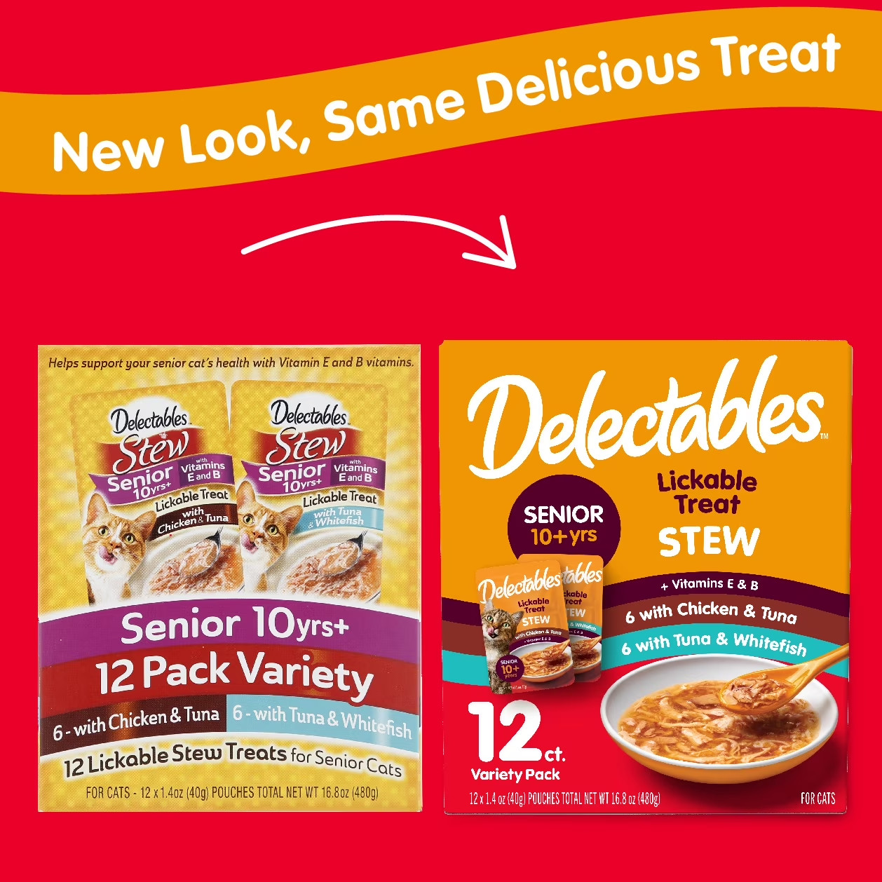 (4 pack) Delectables Stew Senior 10+ Variety Pack Lickable Cat Treats, 12-Pack
