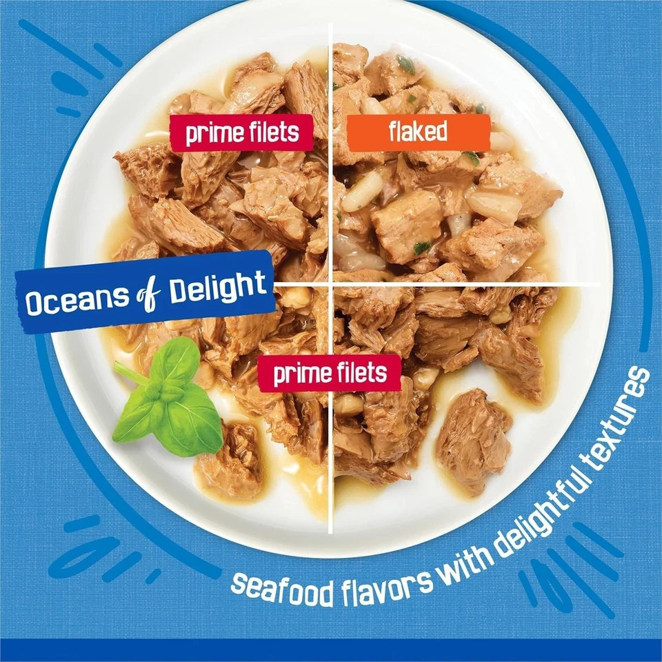 (2 pack) Friskies Ocean Of Delight Variety Pack Wet Cat Food, 5.5 oz, case of 40