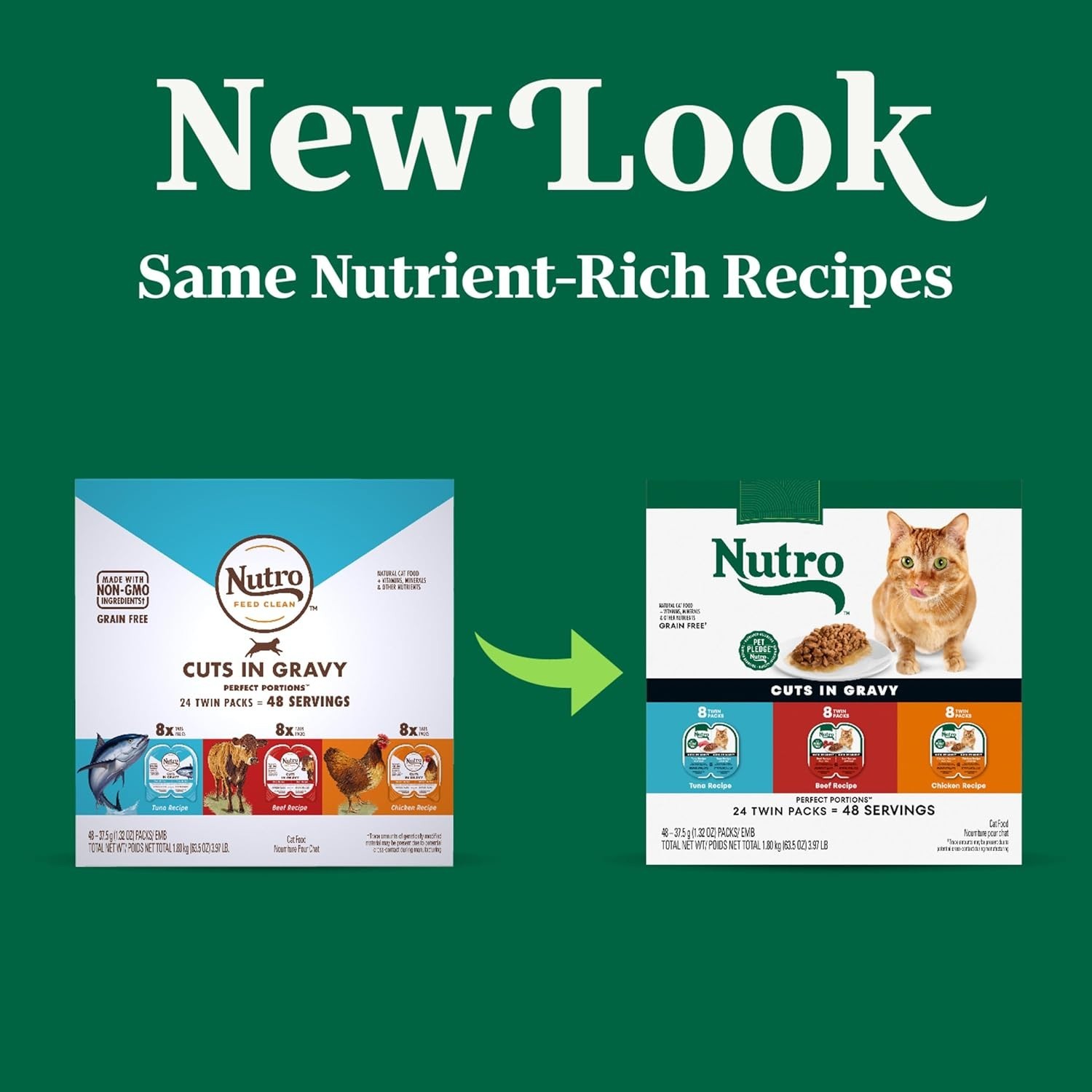 Nutro Perfect Portions Wet Cat Food Variety Pack: Beef, Tuna, Chicken 24 Count