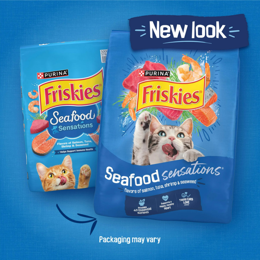 (3 Pack) Friskies Seafood Sensations Salmon Tuna & Shrimp Dry Cat Food, 30 lb