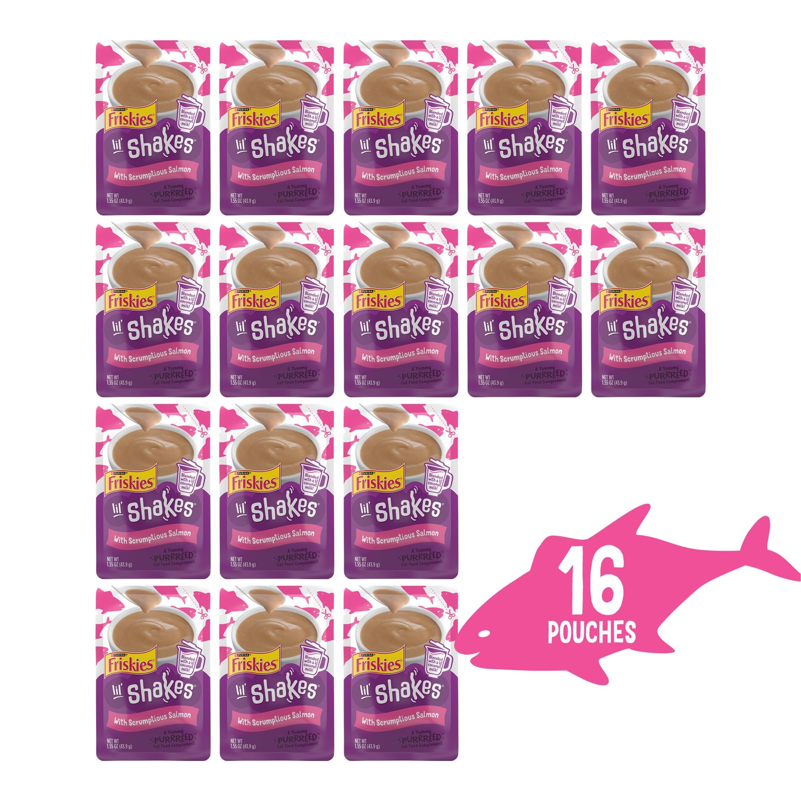 Purina Pureed Cat Food Topper, Lil’ Shakes With Scrumptious Salmon Lickable Cat