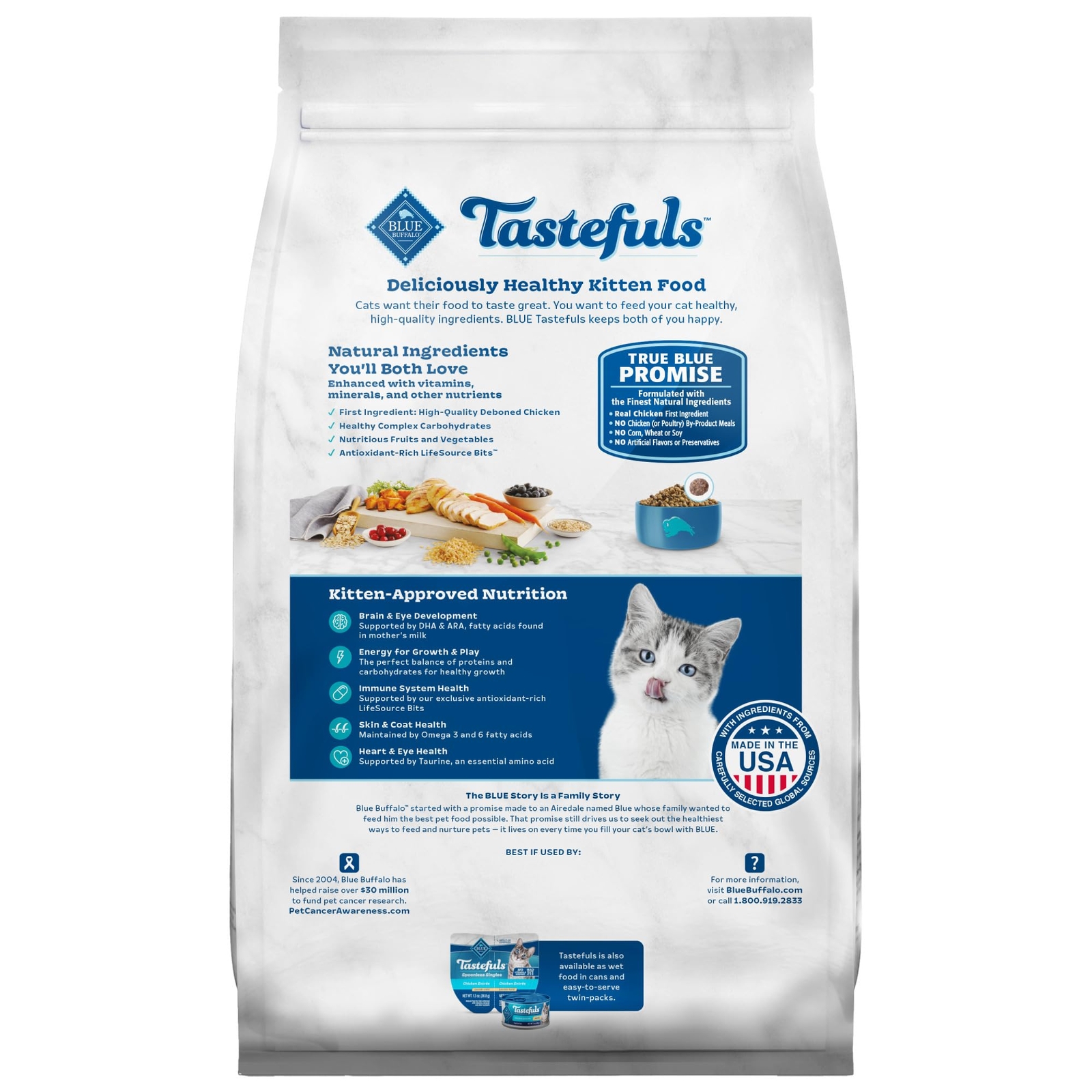 Blue Buffalo Tastefuls Kitten Dry Cat Food Chicken Recipe 12 Pack 3 lb