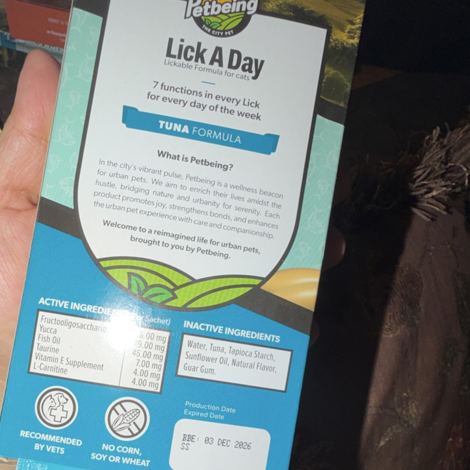 Petbeing Lick A Day Tuna Formula Wet Cat Food High Energy Heart Health 7 Sachets