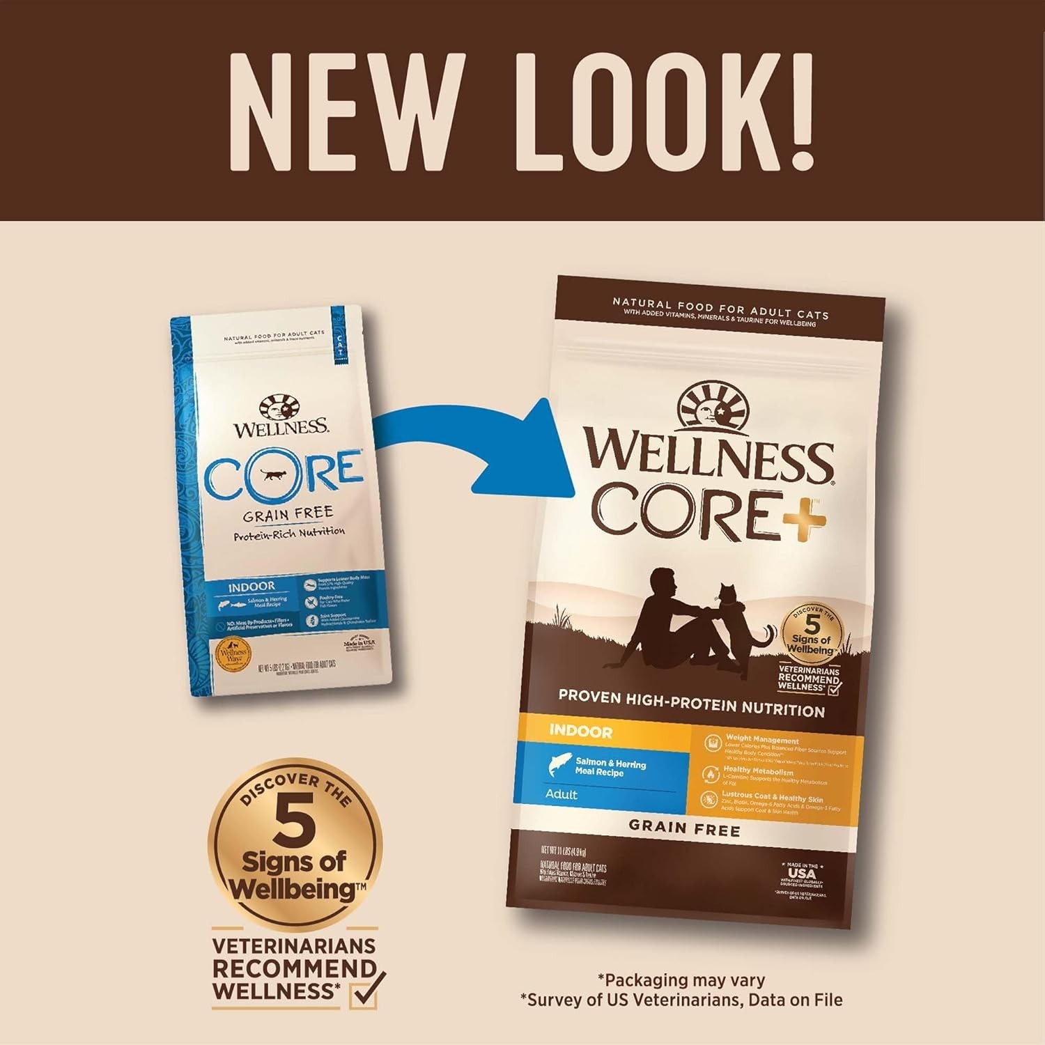 Wellness CORE Indoor Cat Food Grain Free Salmon Herring Meal Recipe, 11 lb