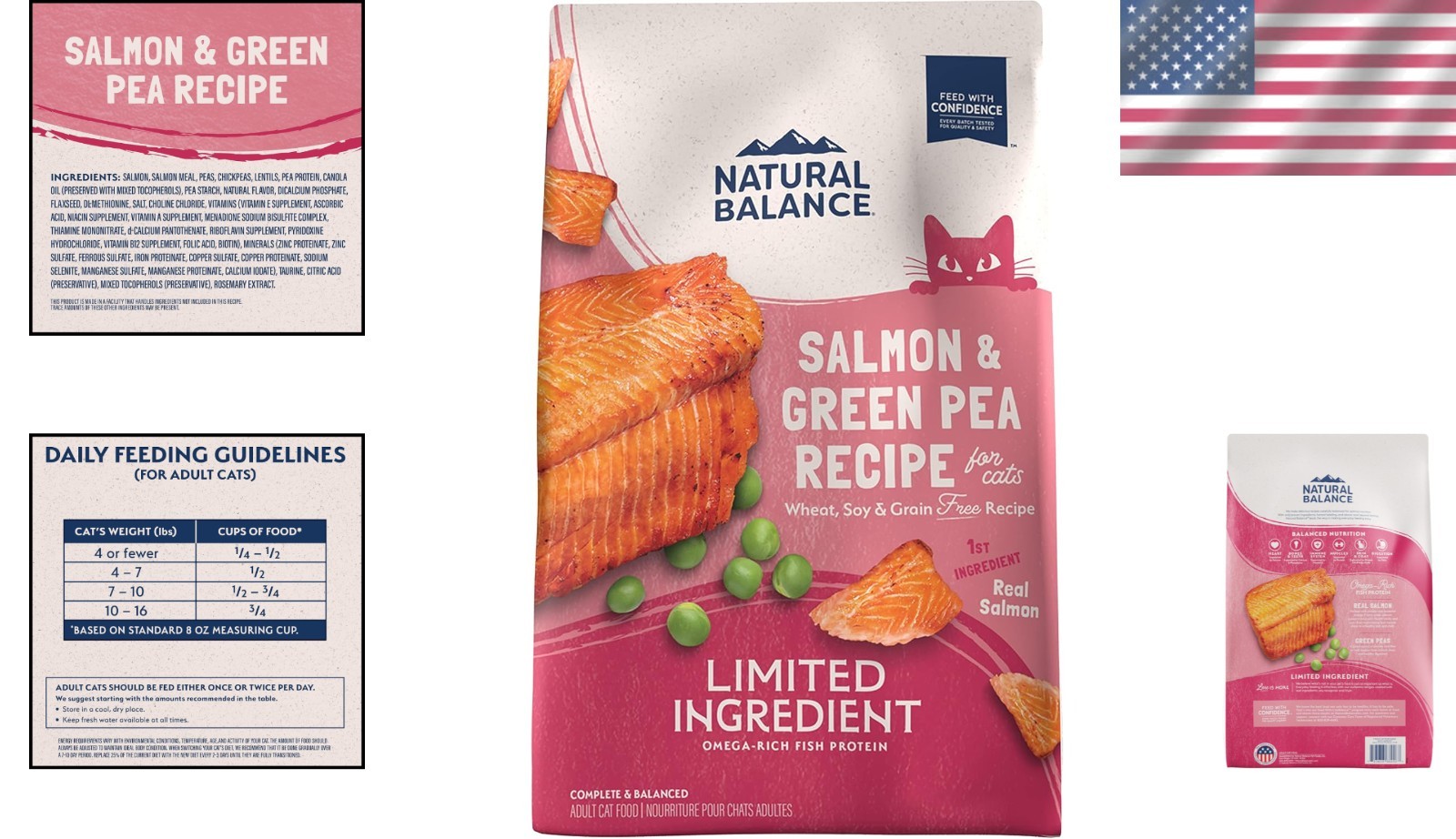 Sensitive Stomach & Skin Cat Food – 4 lb Salmon & Green Pea Limited Ingredients