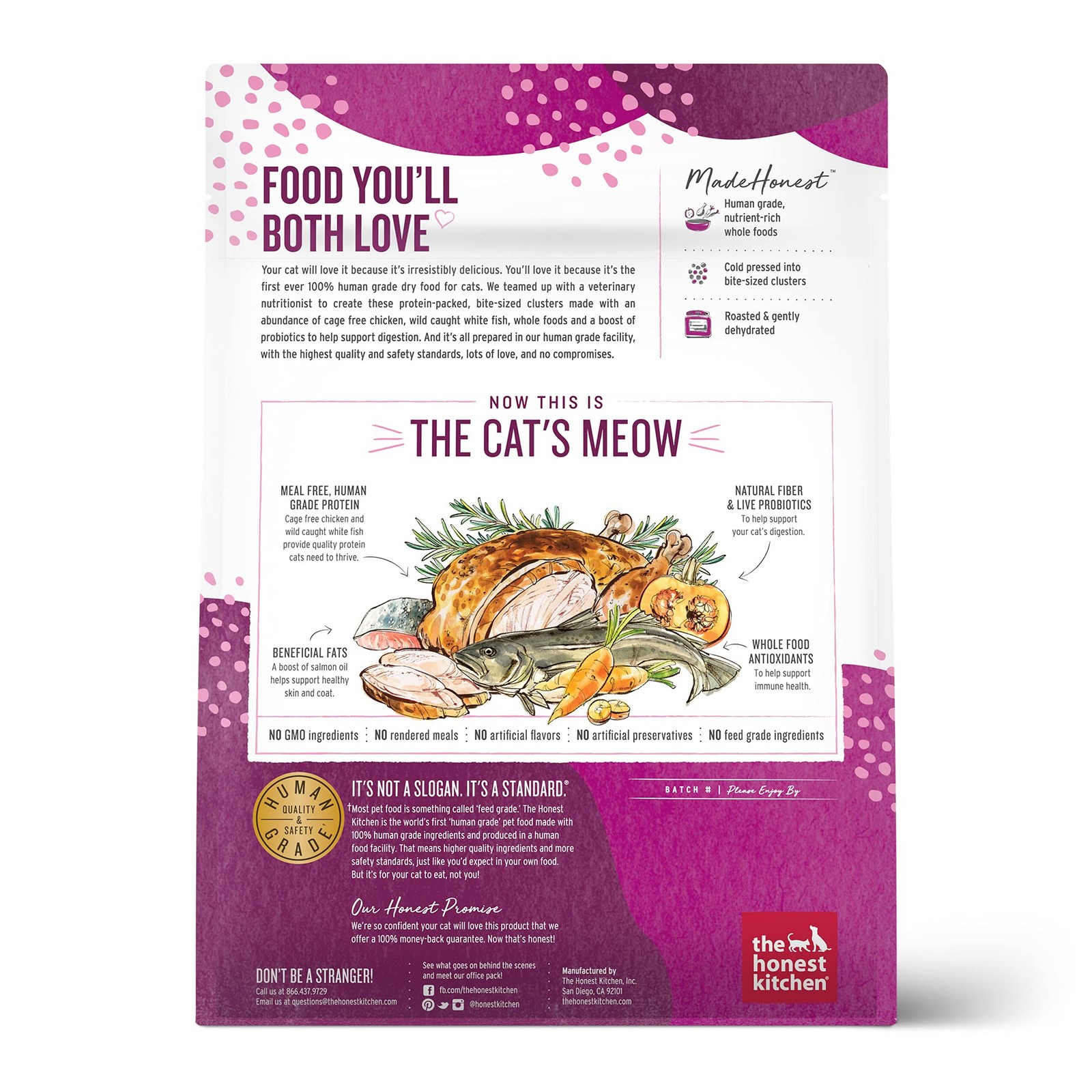 The Honest Kitchen Human Grade Dry Cat Food, Whole 1 Pound (Pack of 1), Multi