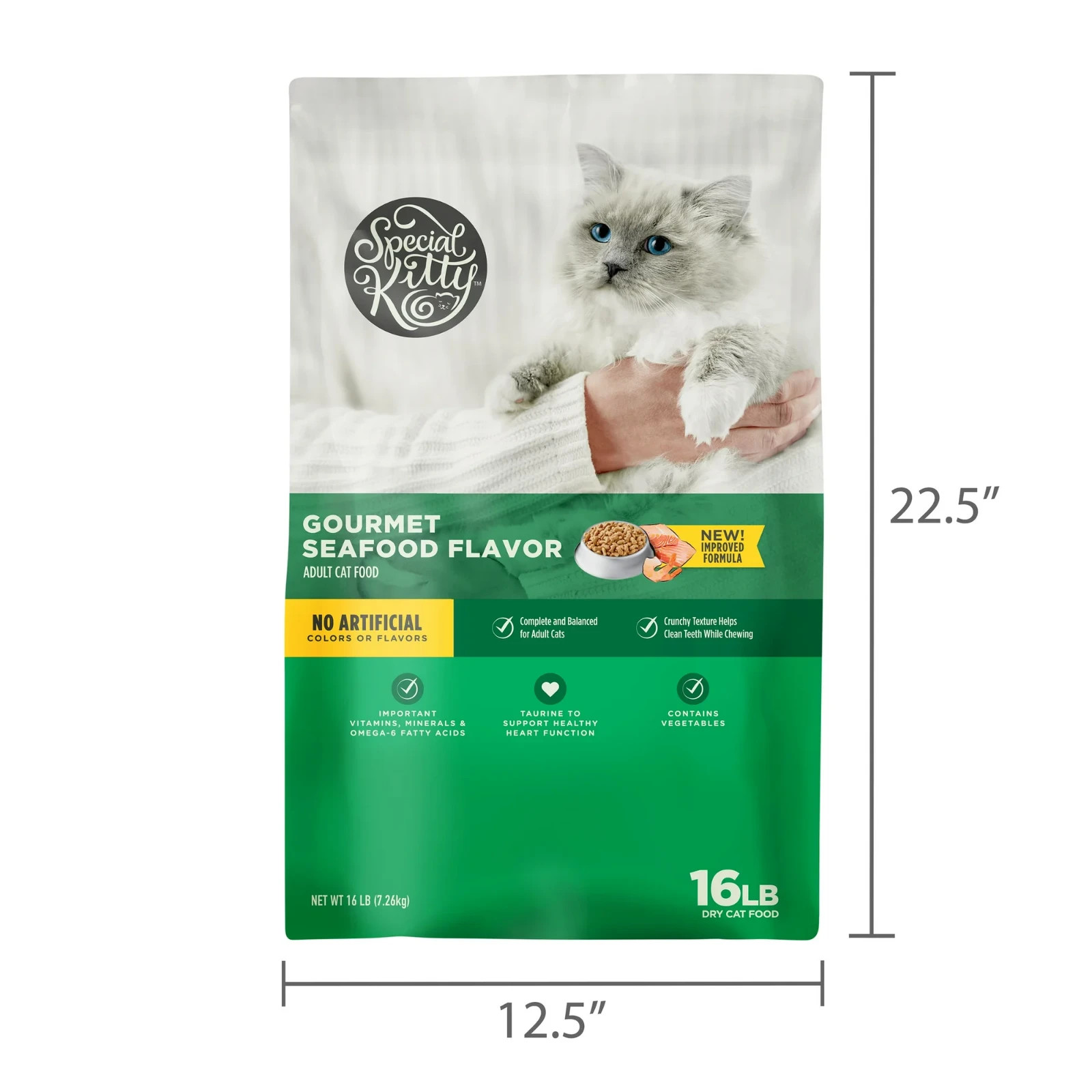 NEW 4 pack Special Kitty Gourmet Formula Seafood Blend Flavor Dry Cat Food 16 lb