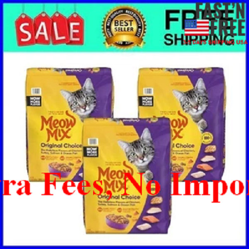 [HOT SALE] (3 pack) Meow Mix Original Choice Dry Cat Food 16 lb/Each Bag, NEW