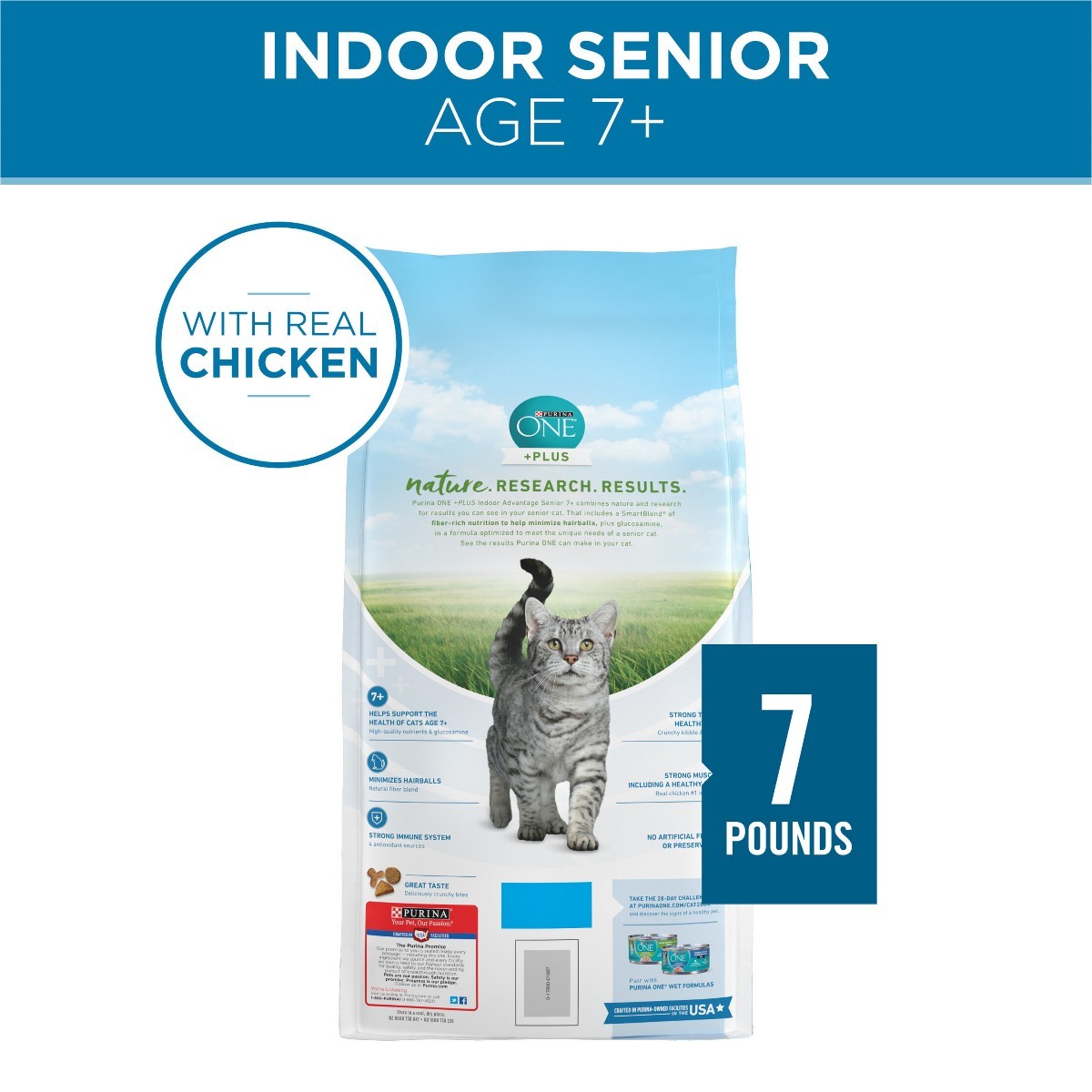 Purina ONE Indoor Advantage Natural Chicken Flavor Dry Cat Food – 7lbs