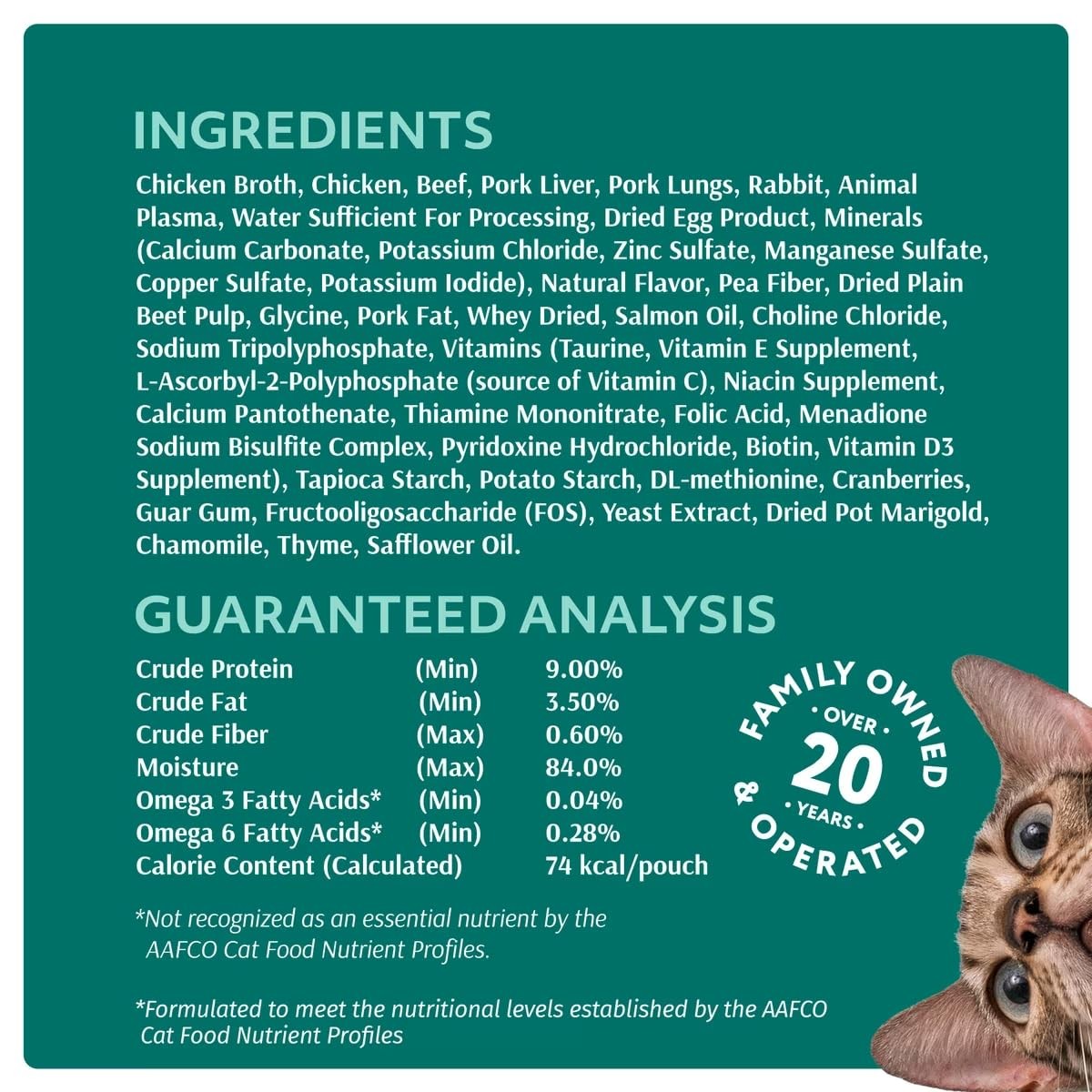 Grain-Free Wet Cat Food Pouches – Beef & Rabbit in Savory Gravy, High Protein &