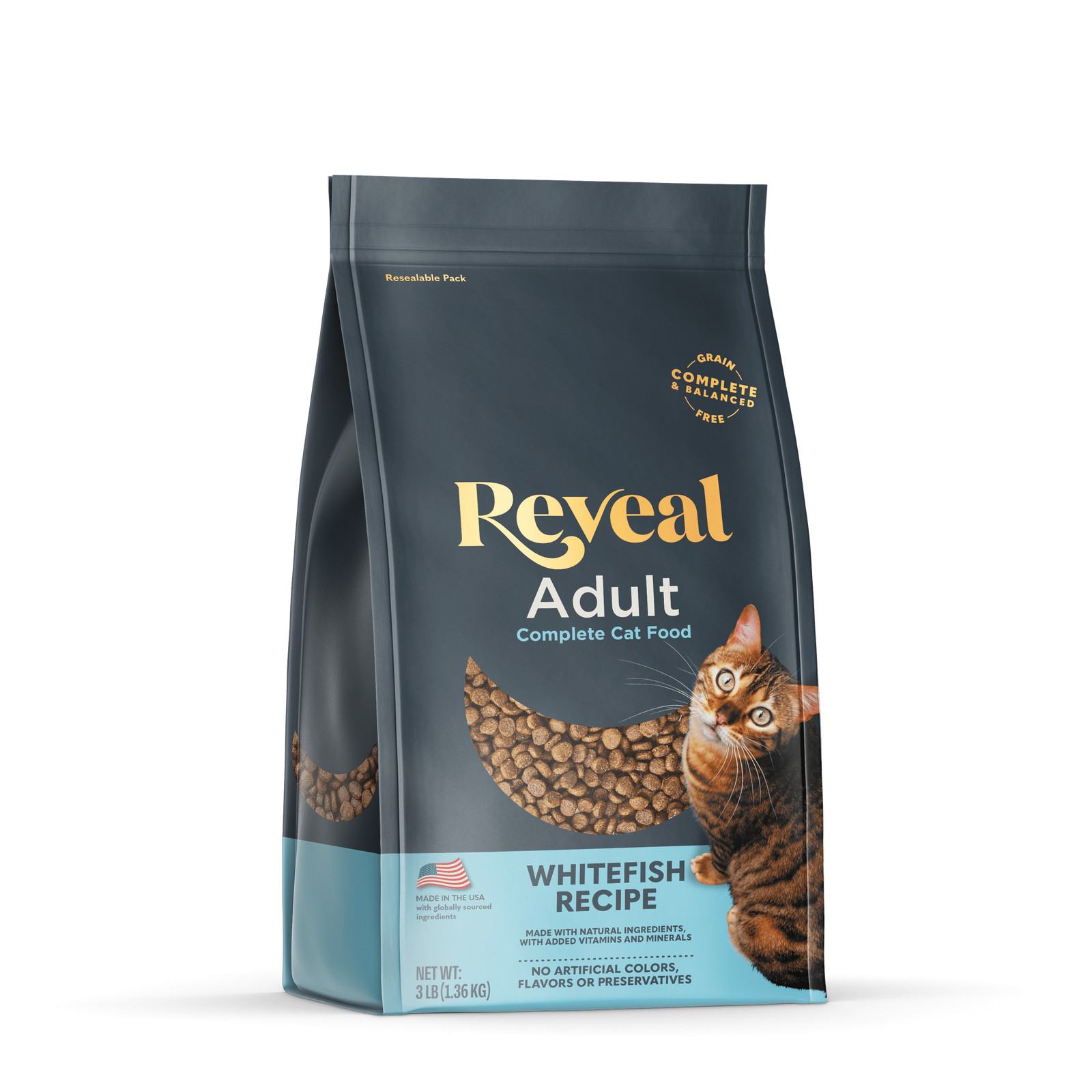 Reveal Pet Food Natural Dry Cat Food, Complete & Balanced Grain Free