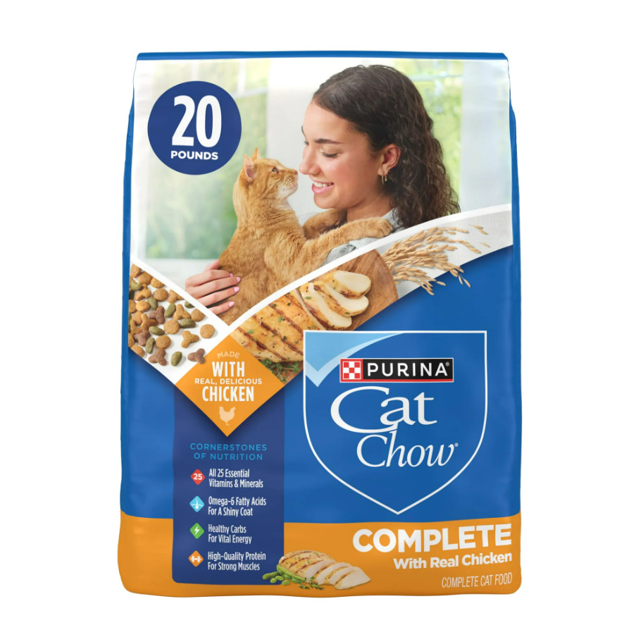 (2 pack) Purina Cat Chow Complete With Real Chicken Dry Cat Food, 20 lb Bag