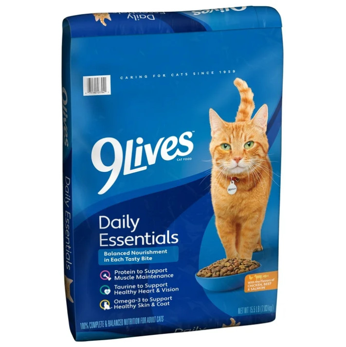 3 Bag 9Lives Daily Essentials Dry Cat Food w Chicken, Beef&Salmon,15.5 lb Bag