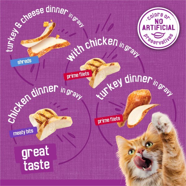 Purina Shreds; Prime Filets with Chicken, Turkey and Cheese Flavor Wet Cat Food