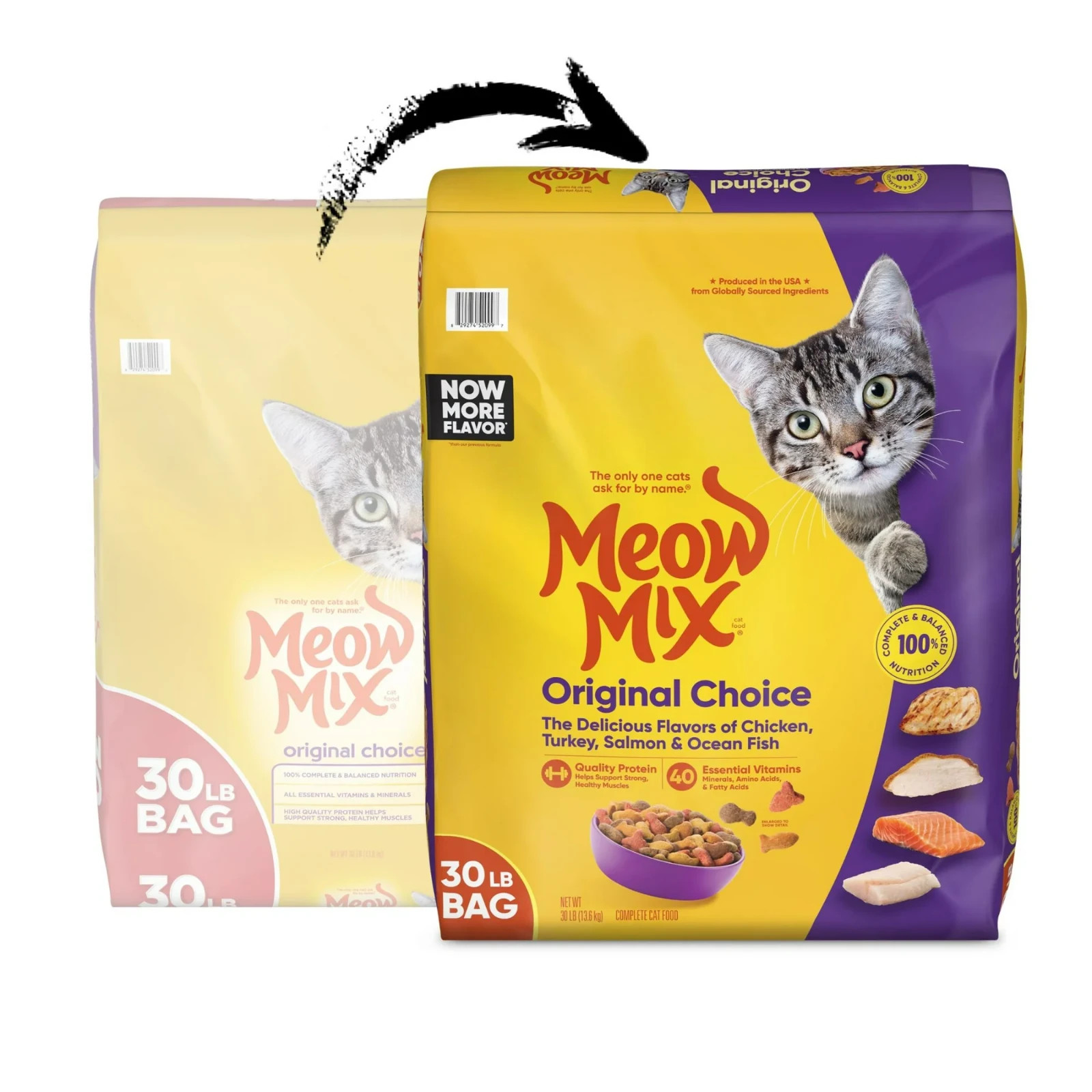 COMBO 2 PACK, Meow Mix Original Choice Dry Cat Food 30 lb/Bag