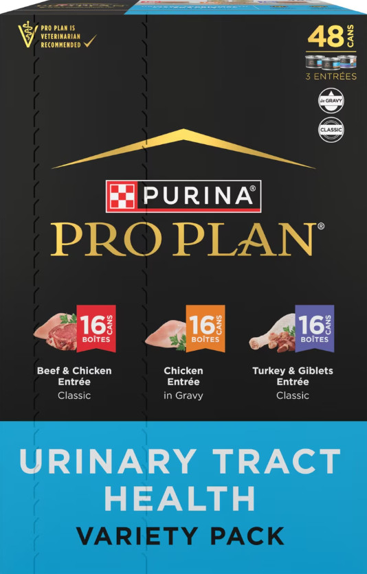 Purina Pro Plan Urinary Tract Health Variety Pack Canned Cat Food, 48×3-oz can