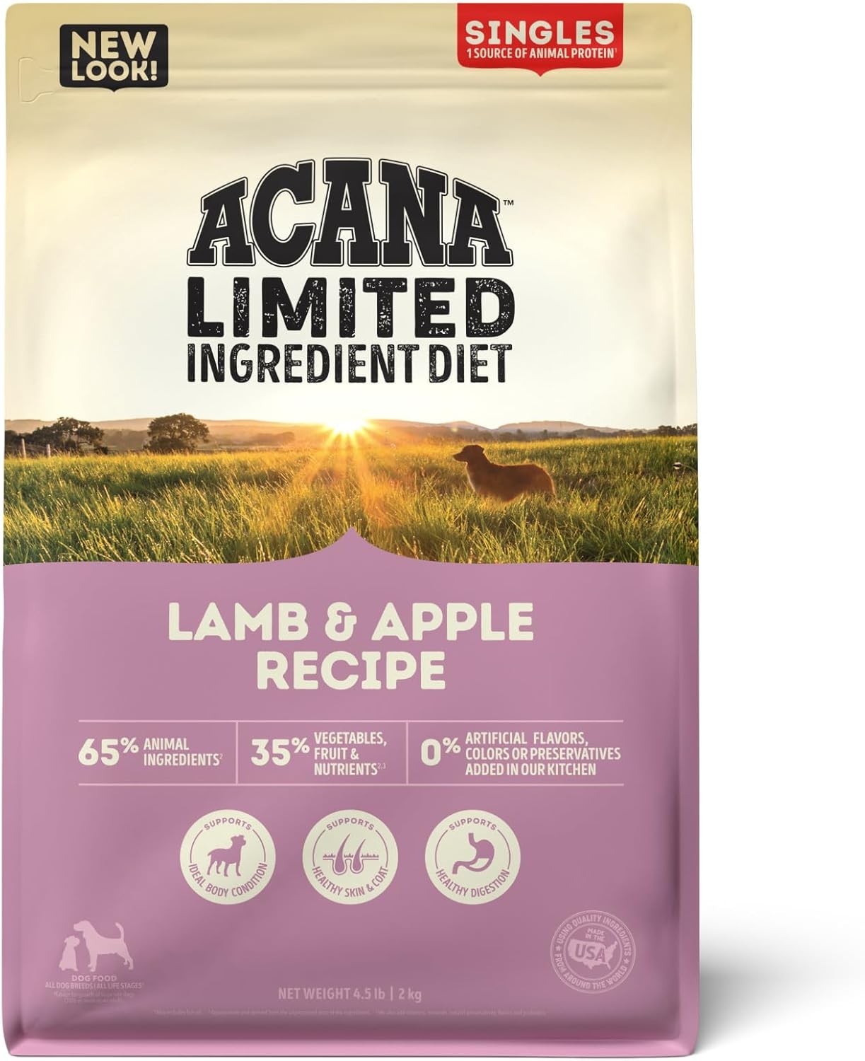 ACANA Singles Limited Ingredient Grain Free High Protein Dry Dog Food Lamb & App
