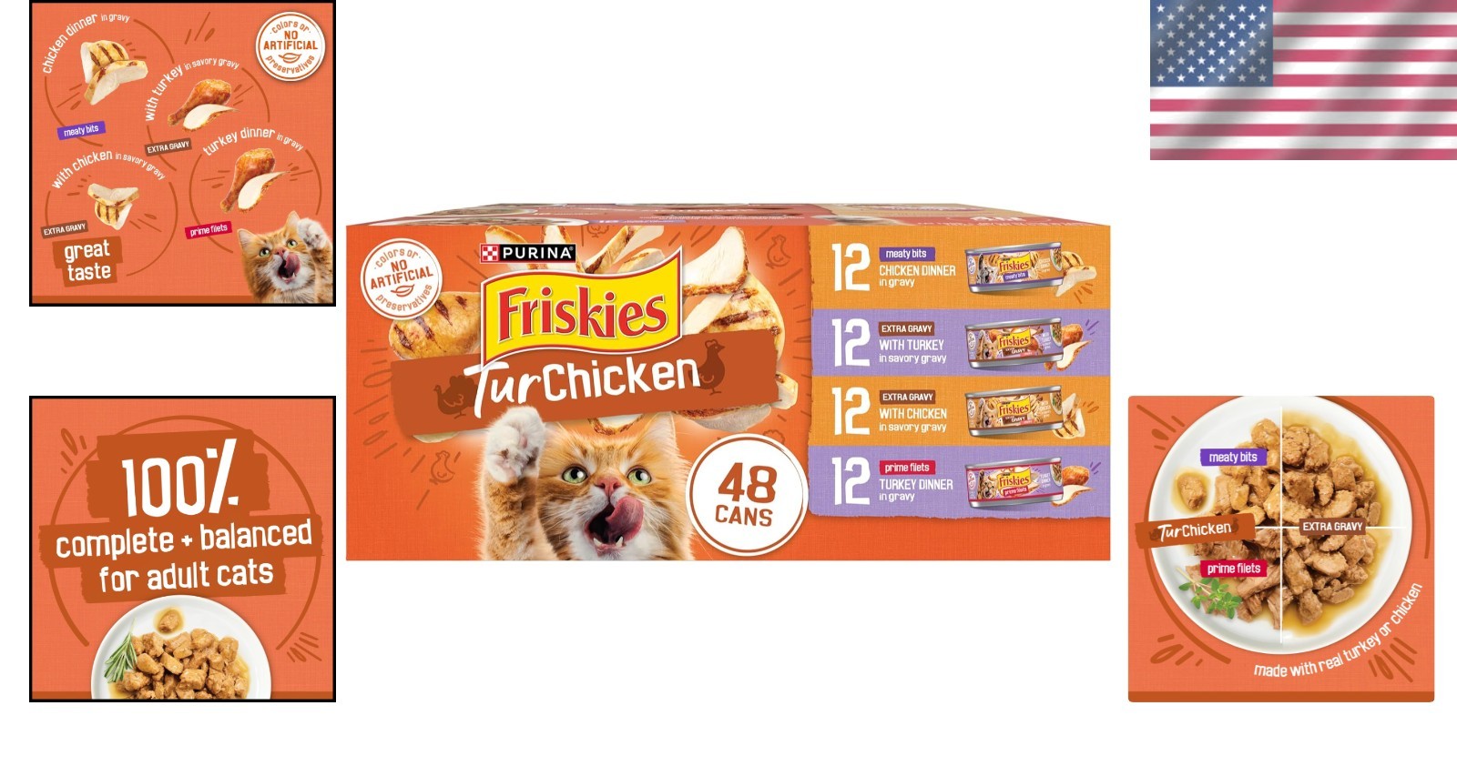 Purina TurChicken Turkey and Chicken Wet Cat Food Variety Pack with Meaty Bit…