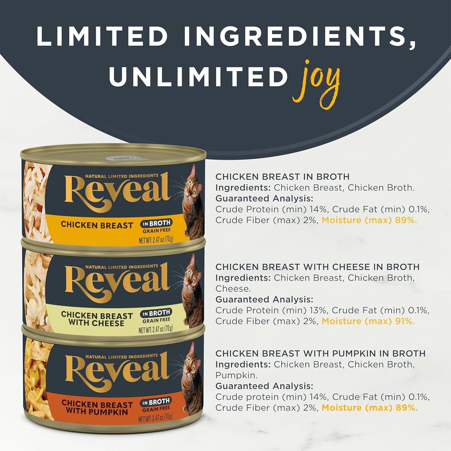 Limited Ingredient Grain-Free Cat Food in Rich Broth – High Protein Delight