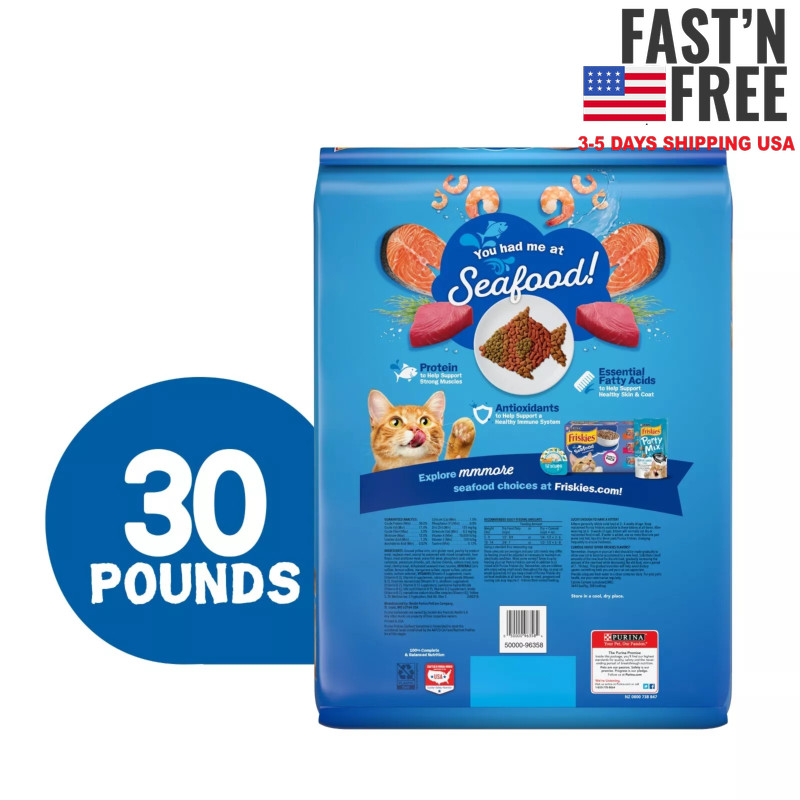 [HOT SALE] 2 PACK Friskies Seafood Sensations Adult Dry Cat Food, 30 lb, NEW USA