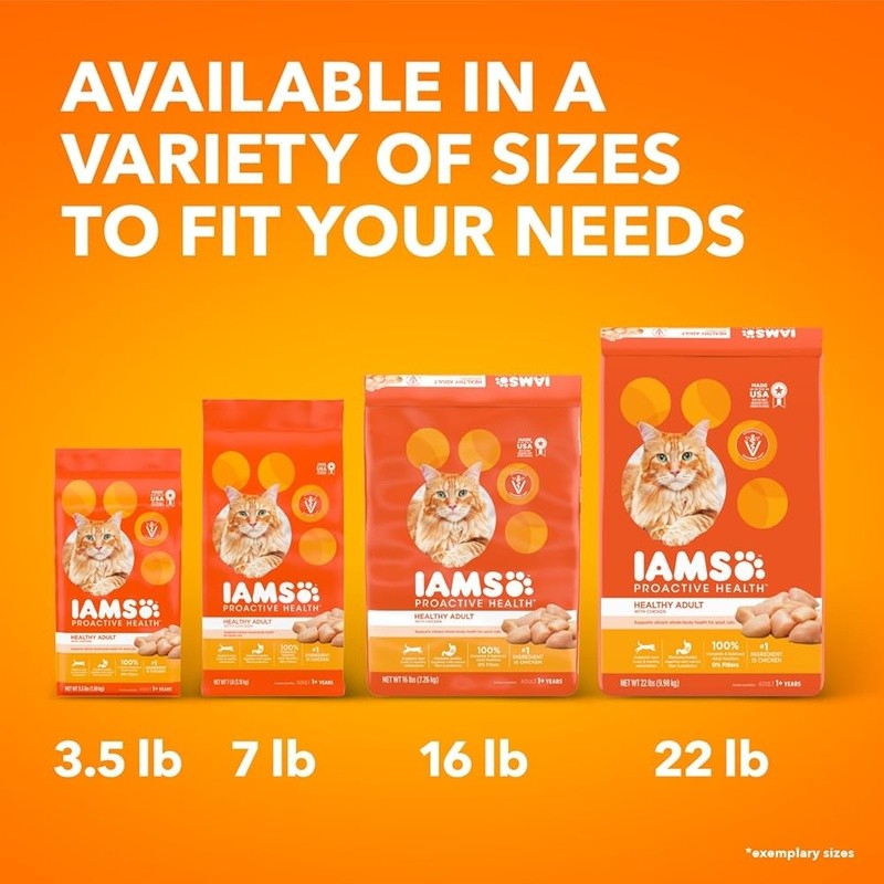 Adult Cat Food Dry Kibble Chicken Flavor Digestive Health Skin Coat Heart Care