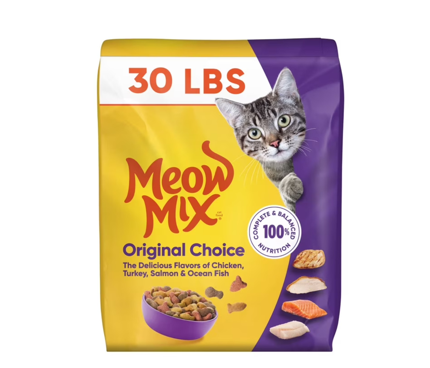 (3 pack) Meow Mix Original Choice Dry Cat Food, 30 lb. Bag