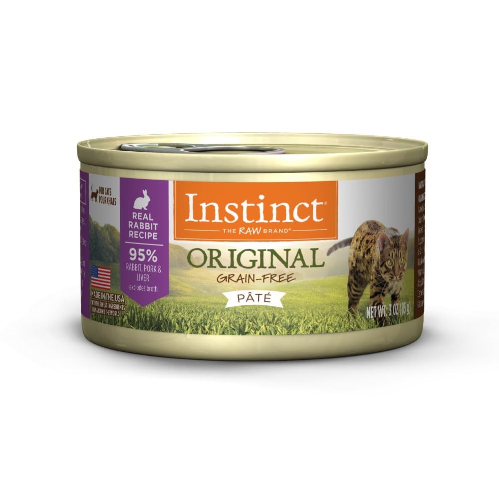 Instinct Original Grain Free Real Rabbit Recipe Natural Wet Canned Cat Food, 3