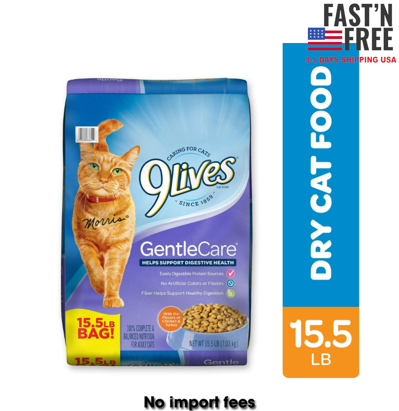 9Lives Gentle Care Dry Cat Food, 15.5 lb. Bag