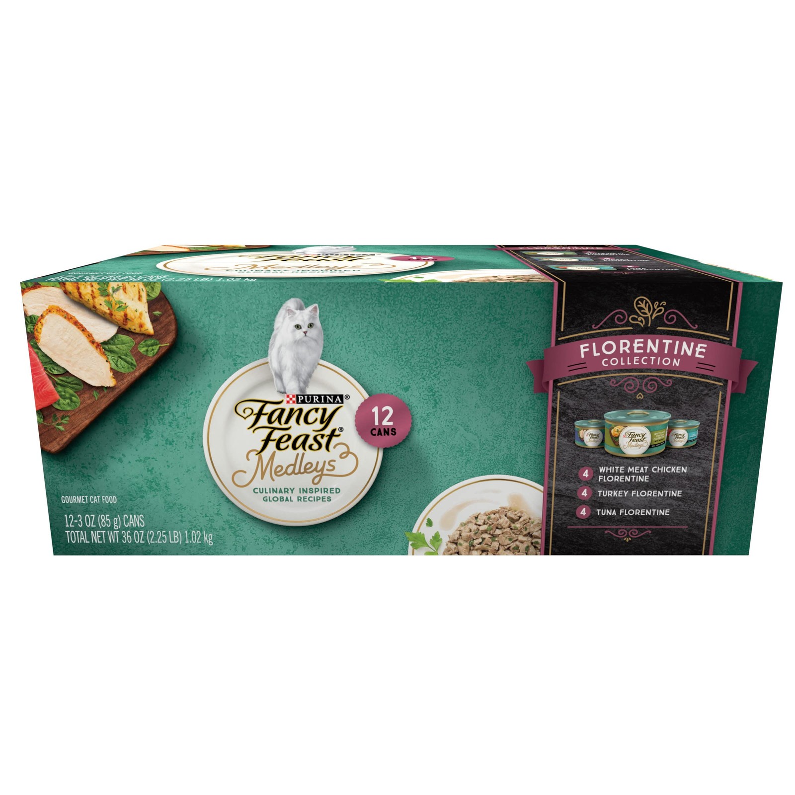 Purina Fancy Feast Wet Cat 2.25 Pound (Pack of 2), Florentine Variety Pack