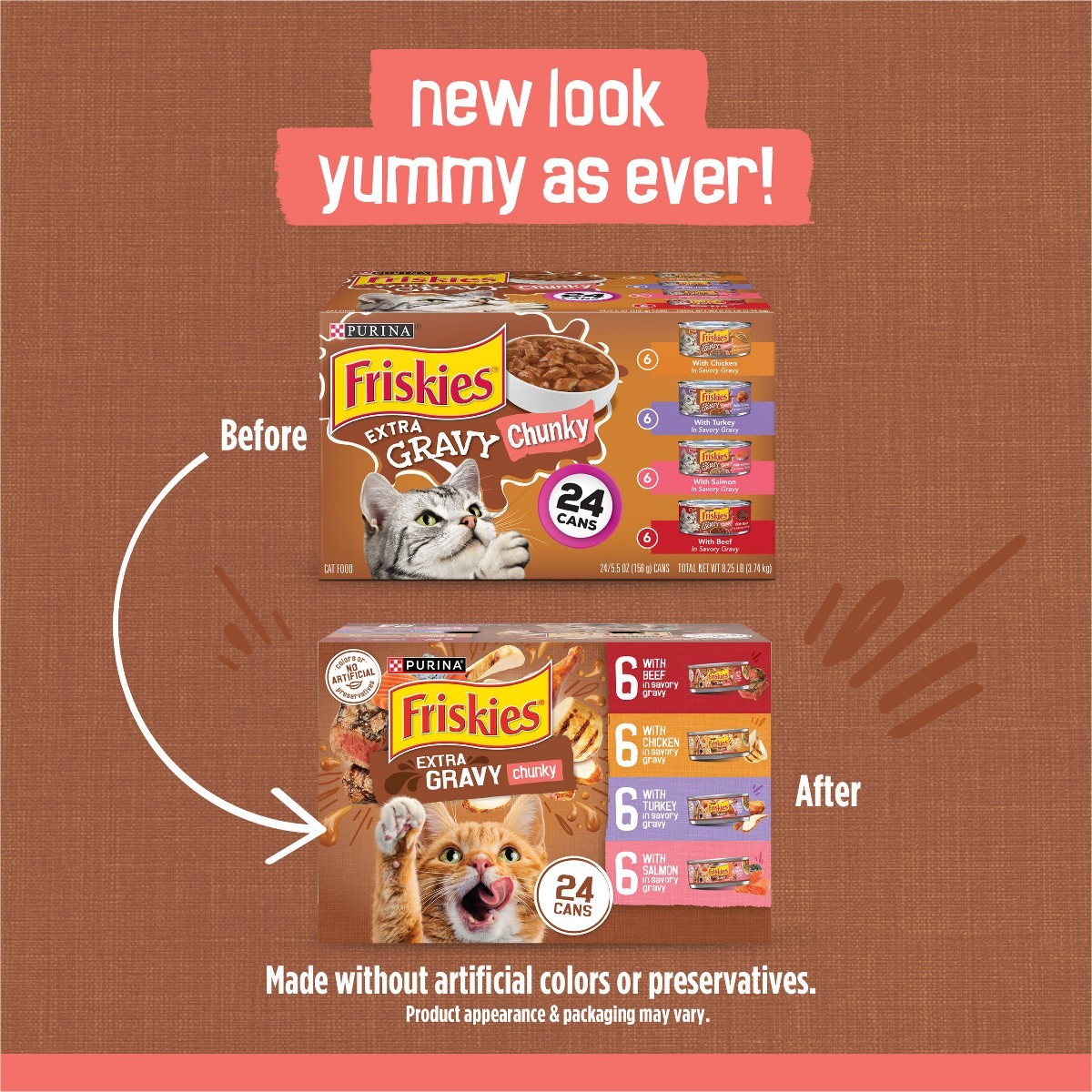 Purina Friskies Extra Gravy Chunky Chicken Cat Food – 5.5oz/24ct Variety Pack