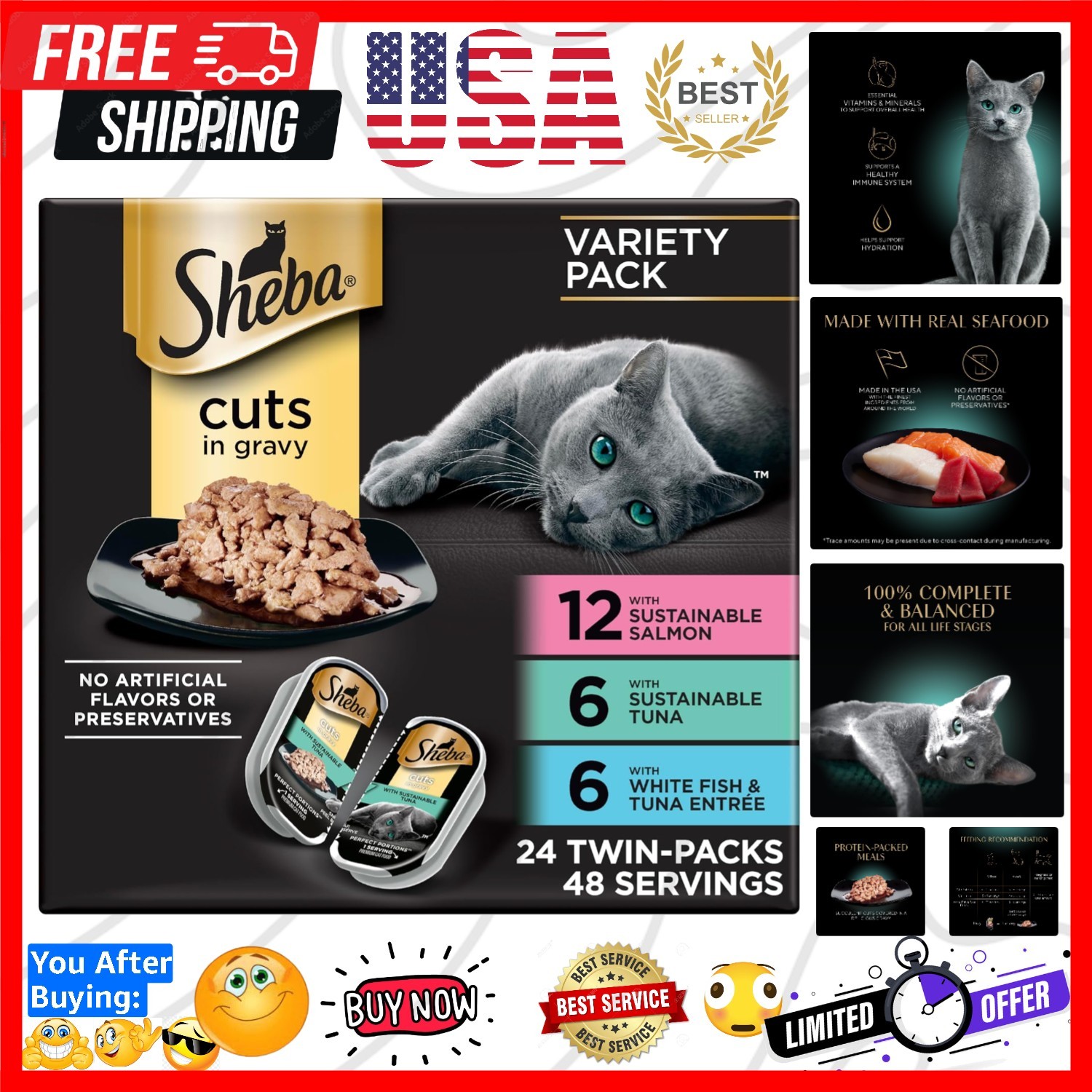 Perfect Portions Wet Cat Food Cuts in Gravy, Cat Food Wet Recipe, Sustainable…