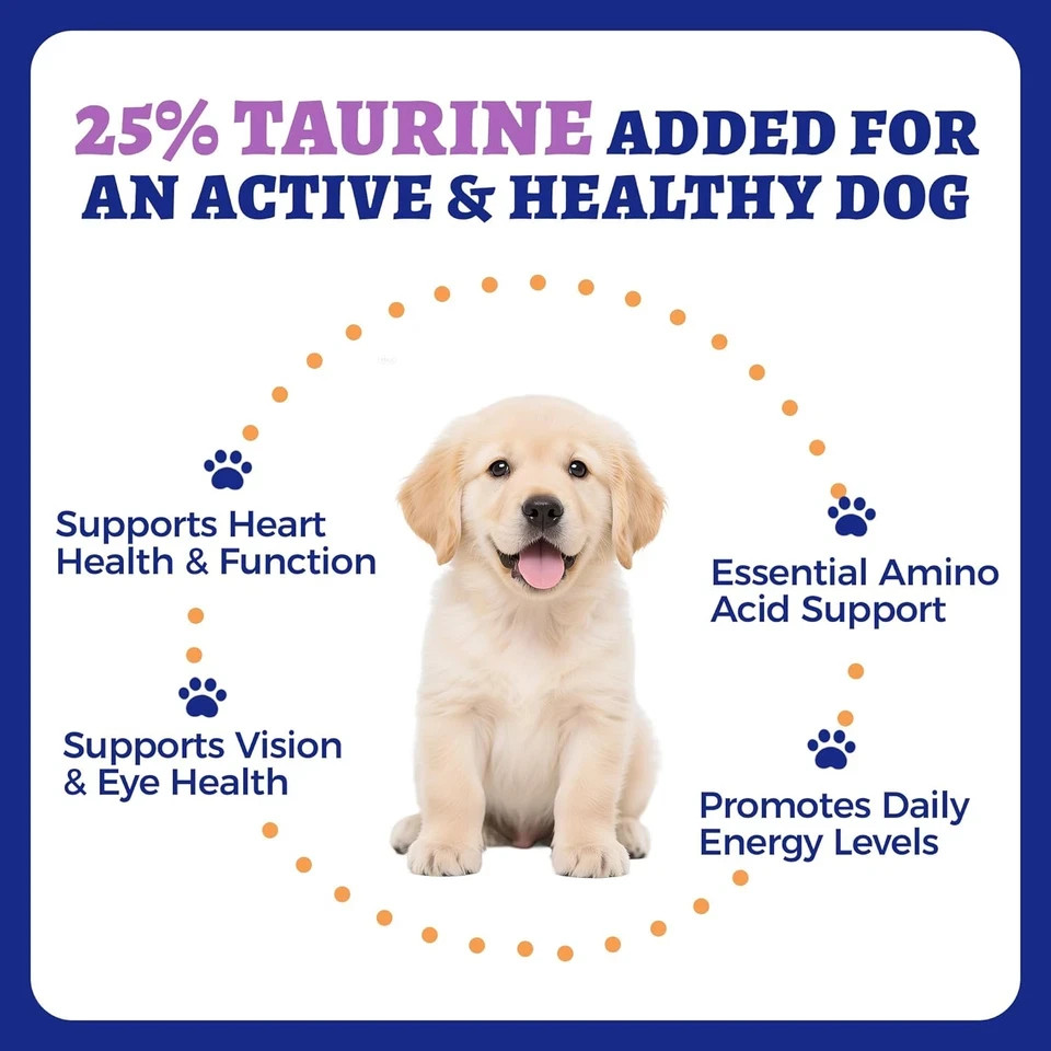 9.17 Oz, 25% Taurine for Dogs – Healthy Heart Supplements for Dog Chewable with