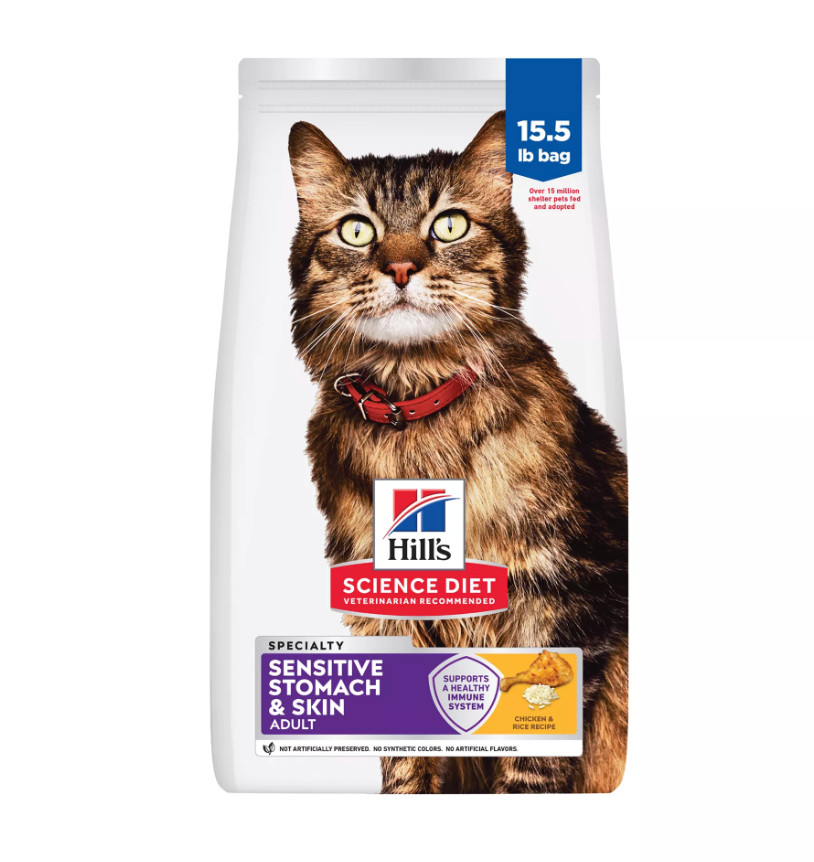 Hill’s Science Diet Sensitive Stomach & Skin Adult Dry Cat Food Chicken 15.5 lb