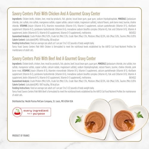 Savory Centers Wet Cat Food Variety Pack – Chicken, Salmon, Beef & Tuna Pate – 2