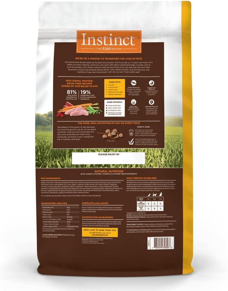 Original Dry Cat Food, Raw Coated Kibble, High Protein, Grain Free Recipe – Real