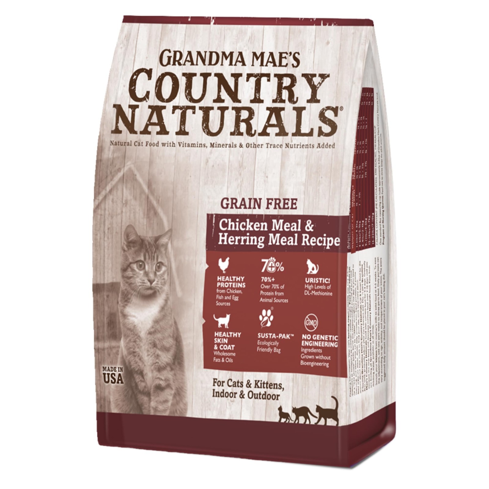 Grandma Mae’s Country Naturals Dry Cat Food, Grain Free Formula, Chicken & He…