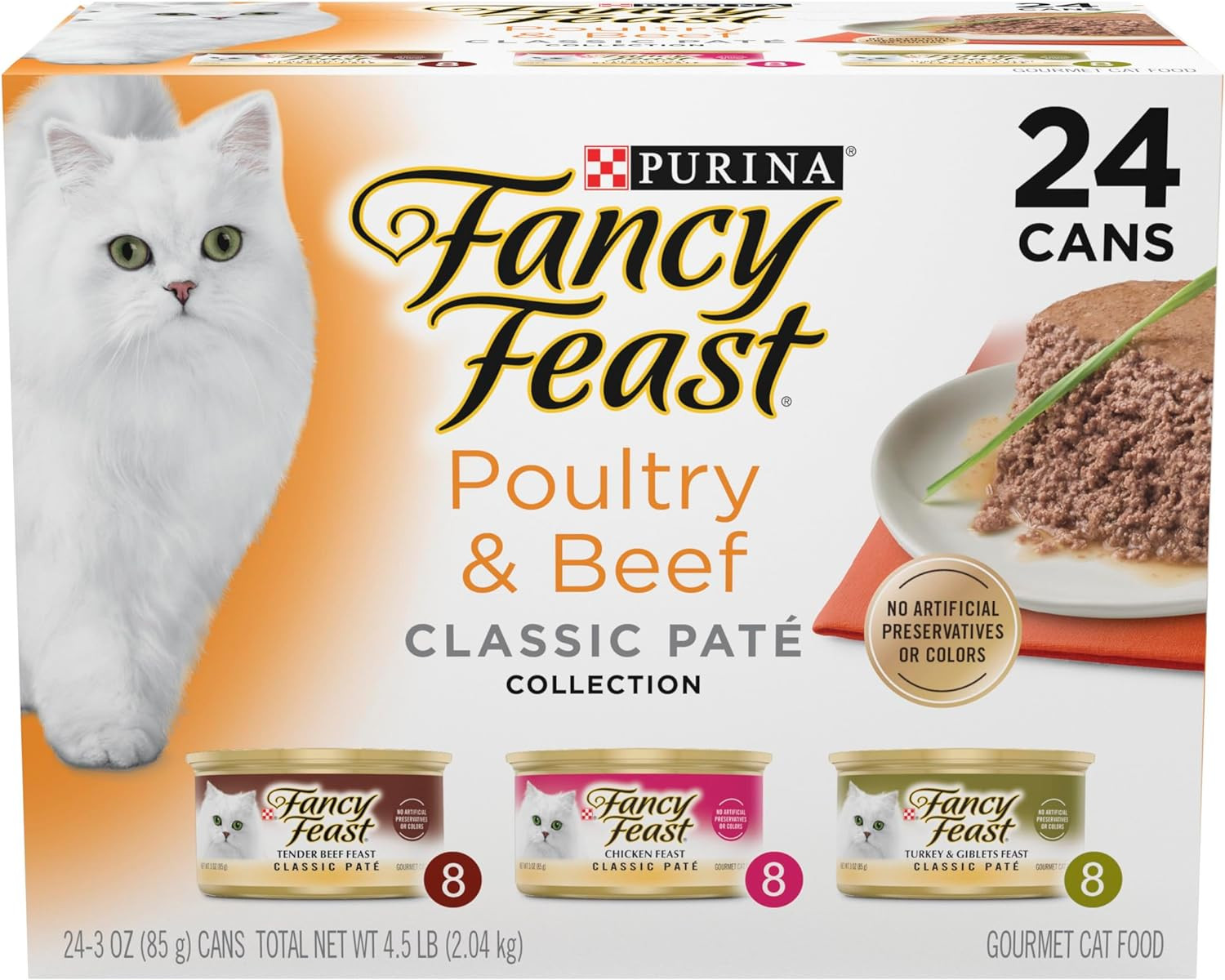 Poultry and Beef Feast Classic Pate Collection Grain Free Wet Cat Food Variety P