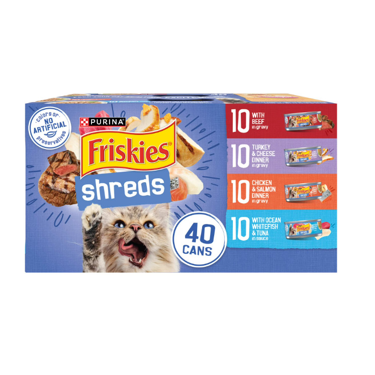 Purina Friskies Pate Wet Cat Food Variety Pack (Pack of 40) 5.5 oz. Cans