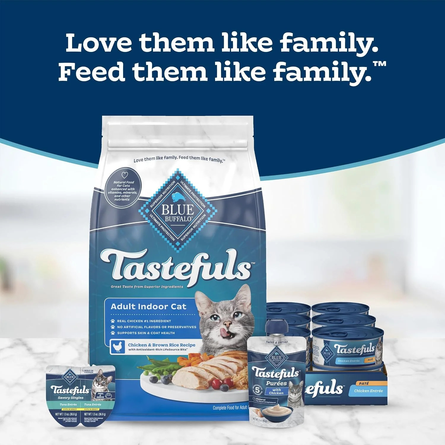 Blue Buffalo Tastefuls Chicken & Brown Rice Recipe Dry Indoor Cat Food for Adult