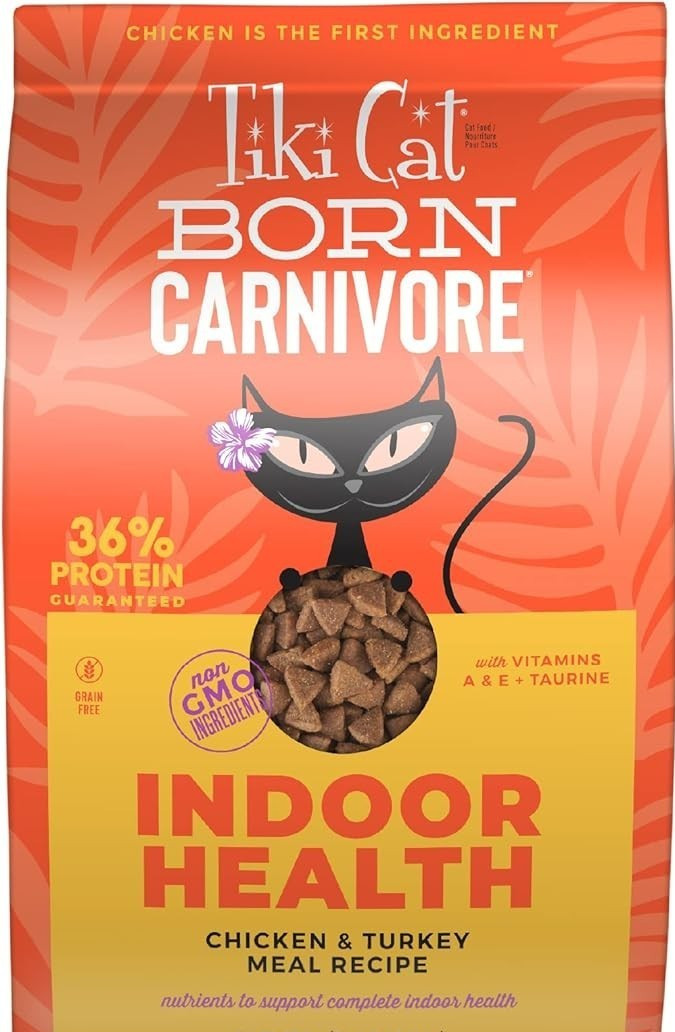 Tiki Cat Born Carnivore Indoor Health Dry Cat Food Grain-Free 3-12LB