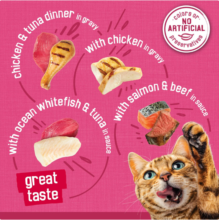 Friskies Surfin’ and Turfin’ Variety Pack, Wet Cat Food, 5.5 oz Can, 48 Ct