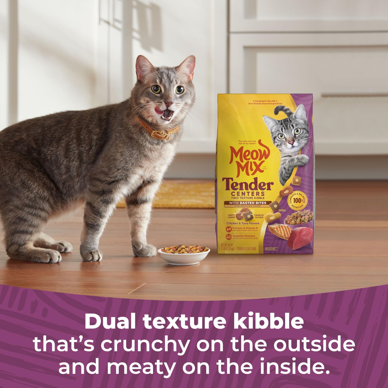 Meow Mix Tender Centers Basted Bites Chicken and Tuna 3 Pound (Pack of 1)