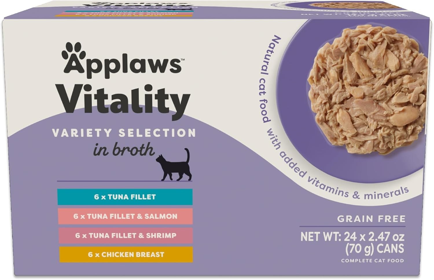 Applaws Vitality Wet Cat Food in Broth, Natural Cat Food with Added Vitamins & M
