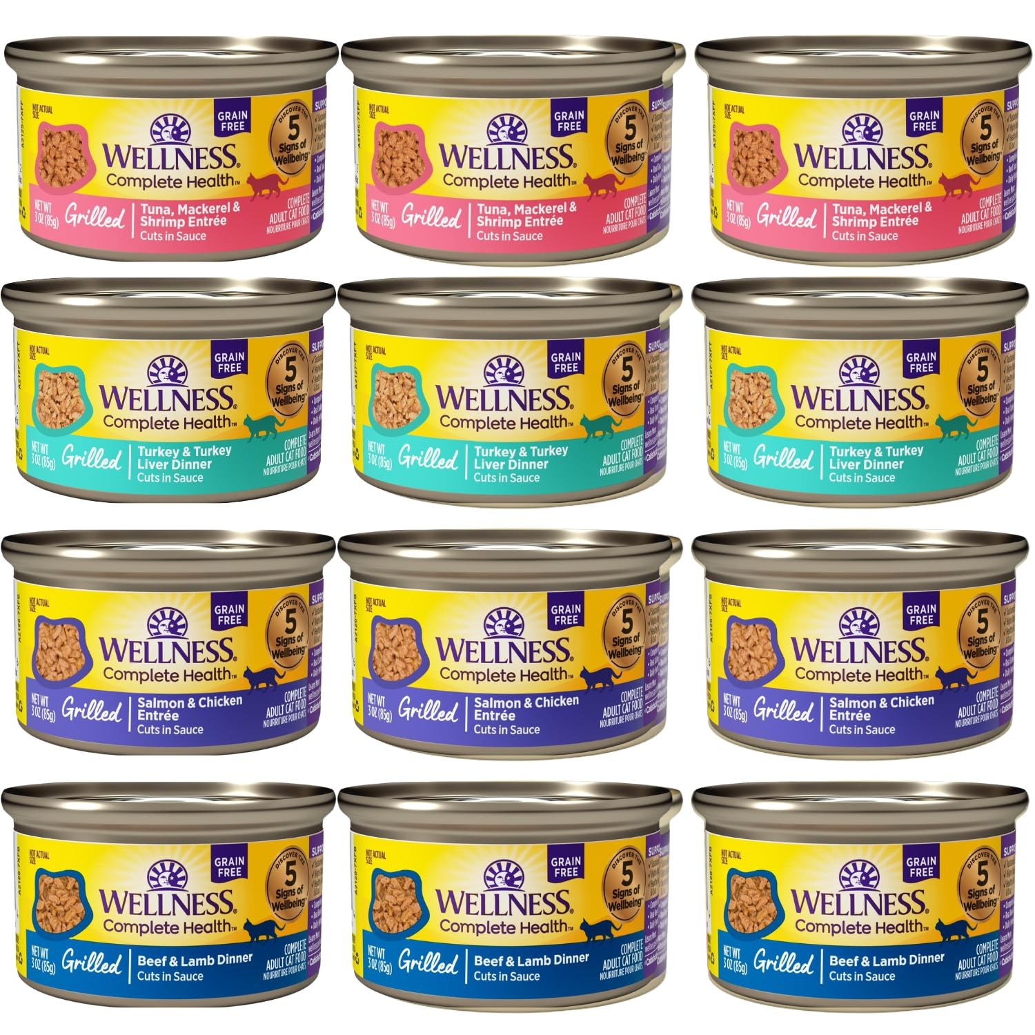 Wet Cat Food Grilled Cuts 12 Pack 3oz Chicken Beef Tuna Turkey Entrée Recipe