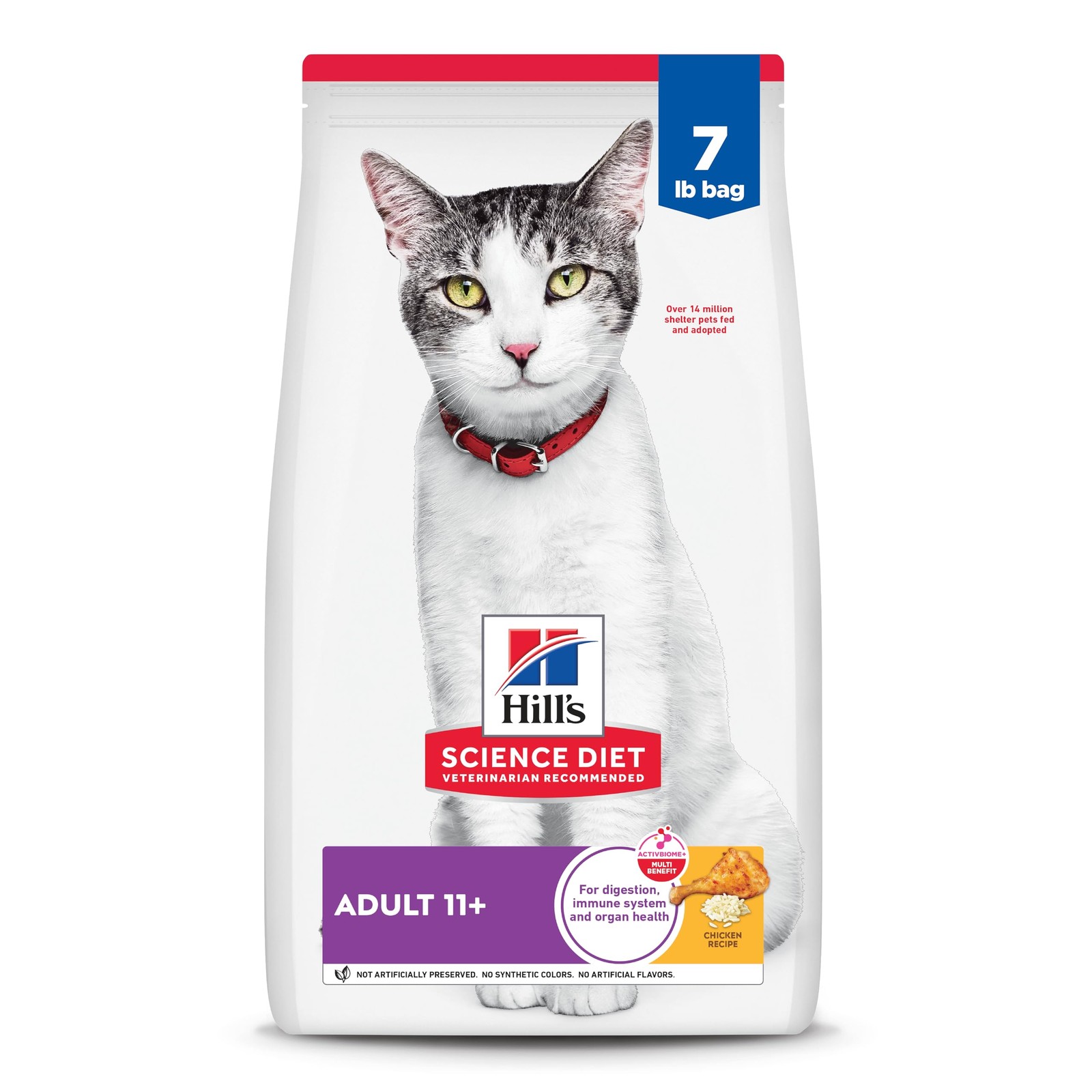 Hill’s Science Diet Senior 11+ Cat Food 7lb Chicken Dry Food Aging Care