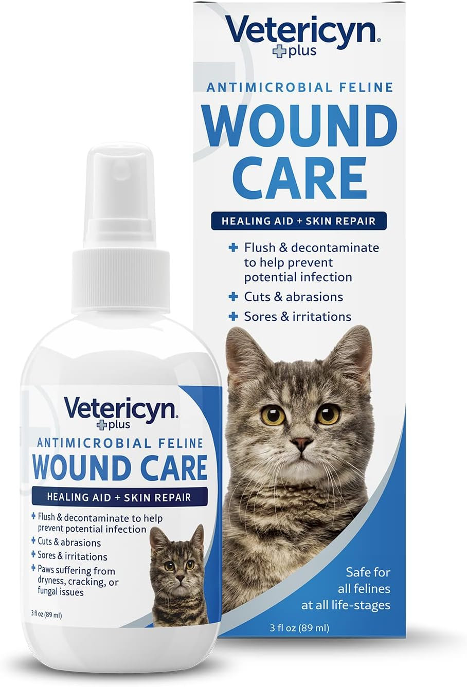 plus Cat Wound Care Spray | Feline Healing Aid and Skin Repair for Wounds, Sores