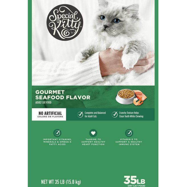 NEW 2 Pack Special Kitty Seafood Blend Dry Cat Food 35 lb Bag