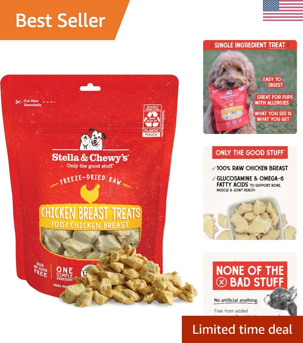 Freeze-Dried Raw Chicken Breast Dog Treats – Single Ingredient, No Additives …